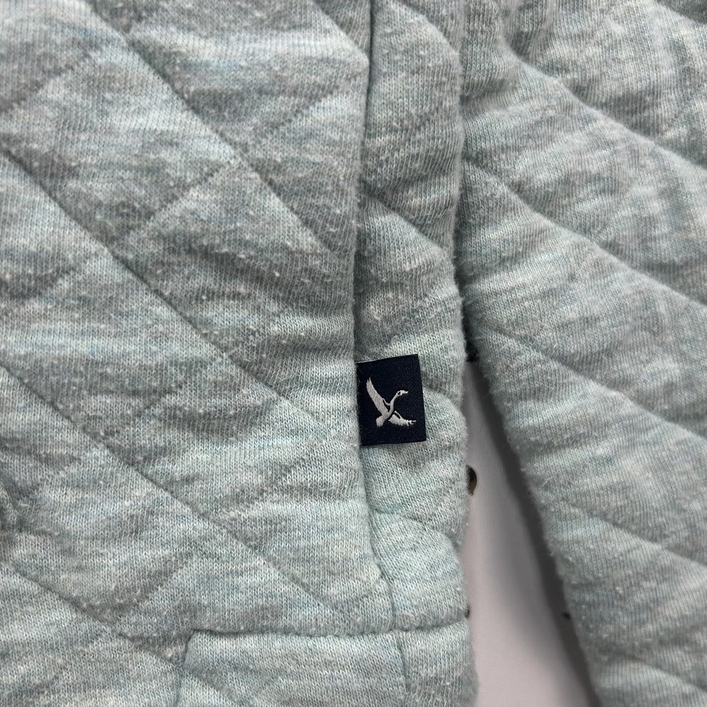 Eddie Bauer Quilted Pullover Womens S Sage Green Snap Sweatshirt Cozy Casual - Picture 4 of 9